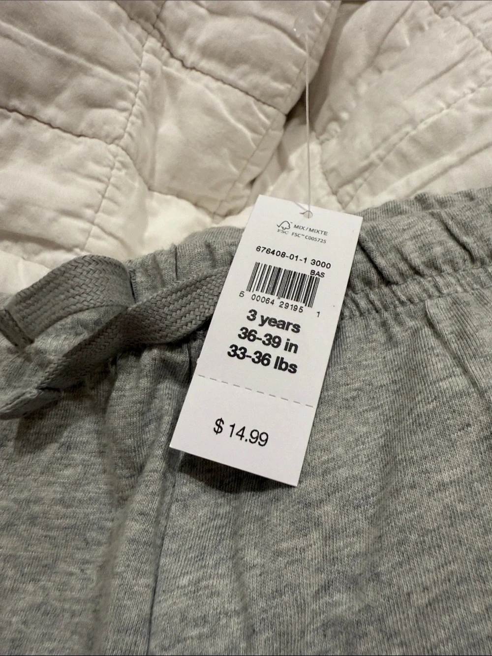 GAP Light Gray Kids Sweatpants with Drawstring